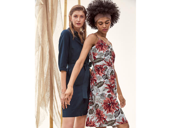 Linen-Blend Dress