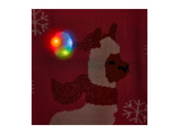 Esmara Older Kids' Pink Premium Christmas Jumper With Lights