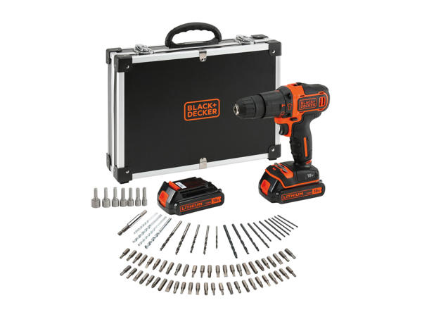 Black & Decker 18V Hammer Drill with 80-Piece Accessory Set