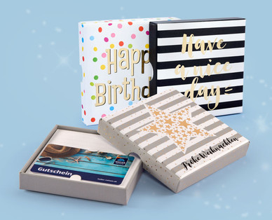 Gutschein- geschenkboxen, Doppelpkg.