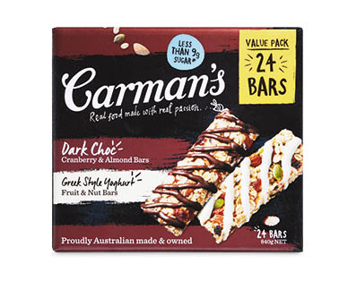 Carman's Indulgent Variety Bars 24pk/840g