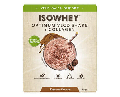 Isowhey Collagen Meal Replacement Shakes Sachets 18 x 55g