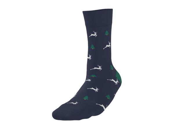 Esmara Men's Green & Navy Christmas Socks - 3 Pairs