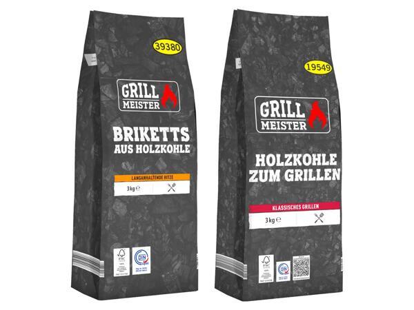 Holzkohle zum Grillen oder Briketts aus Holzkohle