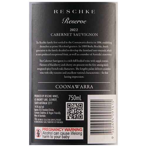 Reserve Coonawarra Cabernet Sauvignon 750ml