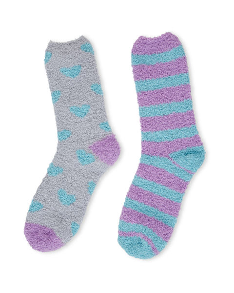 Avenue Soft Lounge Blue Heart Socks