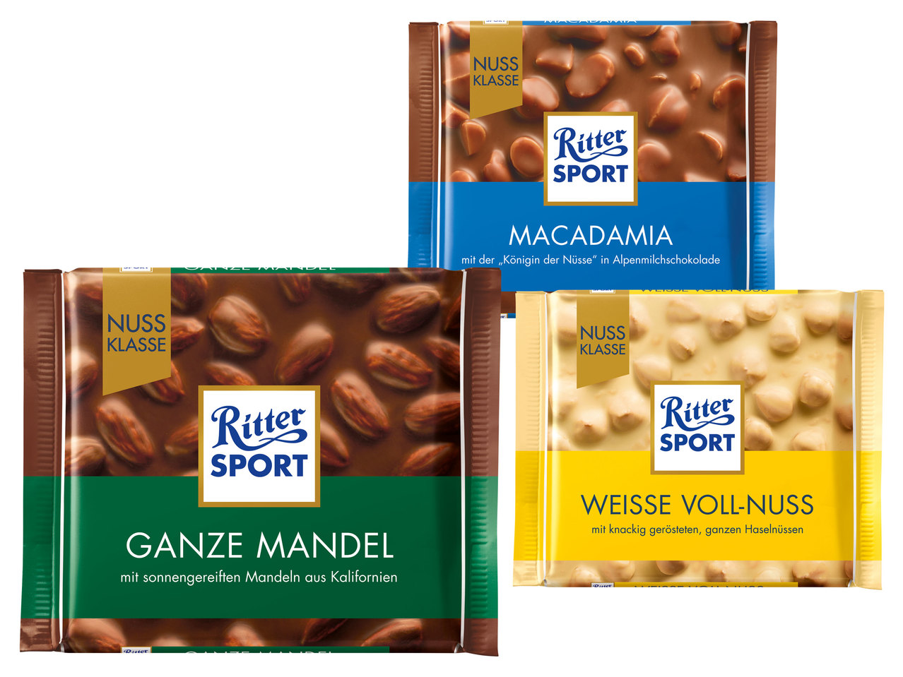 RITTER SPORT Tafelschokolade Nuss-Klasse