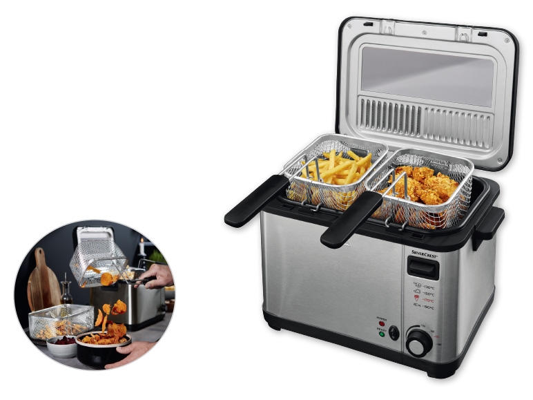SILVERCREST KITCHEN TOOLS(R) 2,000W Stainless Steel Deep Fryer
