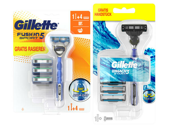 Gillette Fusion Sport oder Mach 3 1 Handstück + 4 oder 5 Ersatzklingen