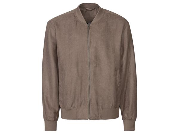 Men's faux suede bomber jacket