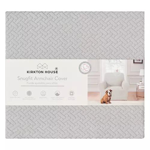 Super Soft Knit Armchair Cover, Light Gray
