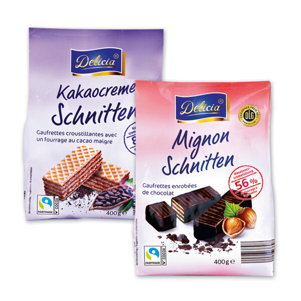 Mignon-/ Kakaocreme Schnitten