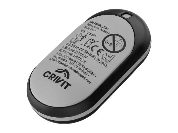 CRIVIT Grey Rechargeable Hand Warmer