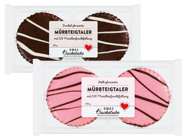 Mürbteigtaler mit Marillenfruchtfüllung