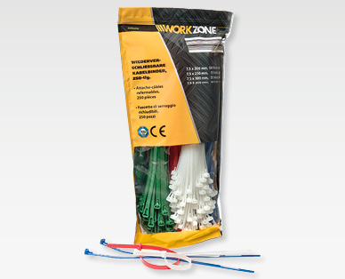 Attache-câbles refermables, 250 pièces WORKZONE(R)