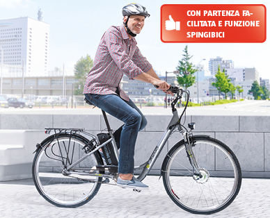 E-bike in alluminio da 28" con motore frontale
