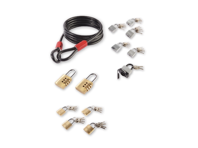 Powerfix Multi-Purpose Steel Cable/ Assorted Padlocks