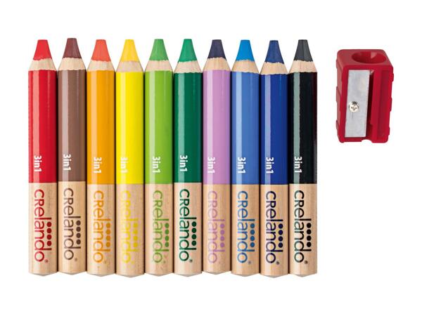 Matite colorate 3 in 1, 10 pezzi