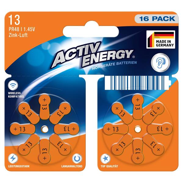 ACTIV ENERGY Hörgerätebatterien, 16er-Packung