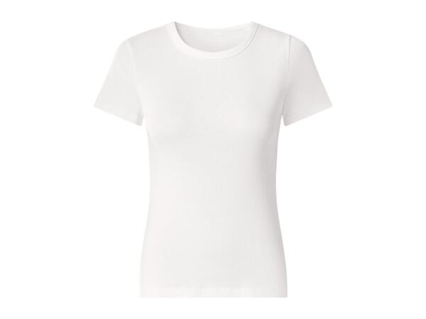 Ladies' White Ribbed T-Shirt