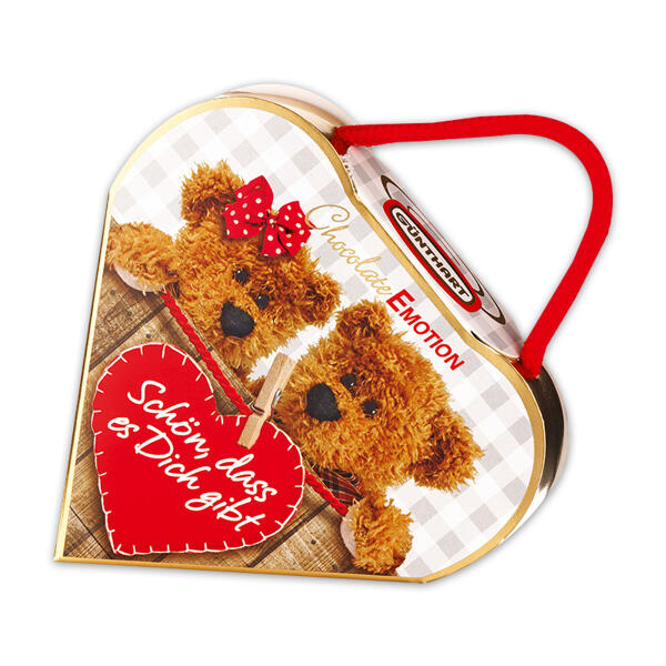 Geschenkherz mit Pralinen