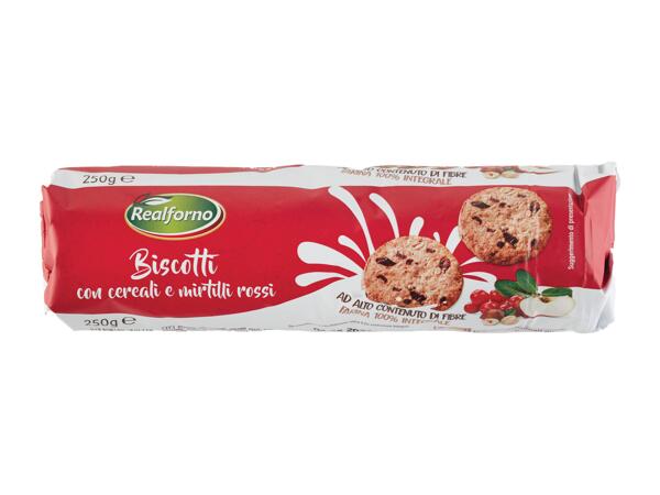 Biscuits with cereals and fruit