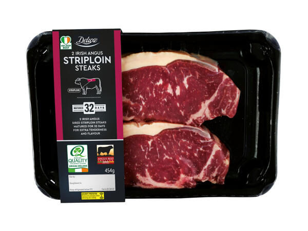 2 Irish Angus Striploin Steaks