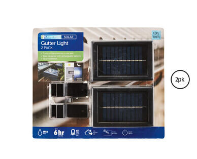 Solar Gutter Light 2pk or Fence Light 2pk