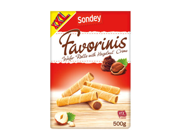 Sondey Favorinis Wafer Rolls with Hazelnut Crème