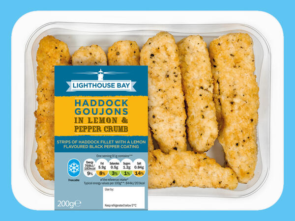 Lighthouse Bay Haddock Goujons in Lemon & Pepper Crumb