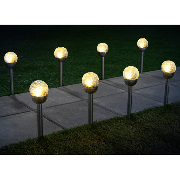 XXL-LED-Solarkugel "Crashglas" 8er-Set