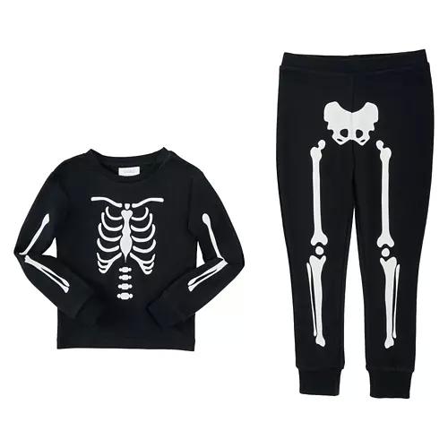 Toddler Halloween Pajama Set - Black Skeleton, 3T