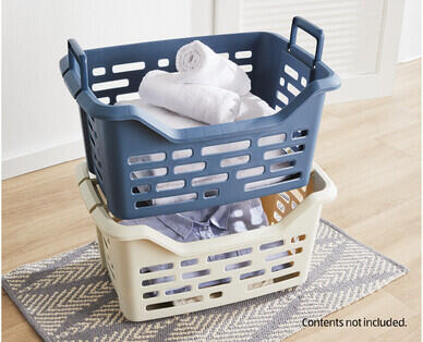 48L Stackable Laundry Basket with Folding Handles