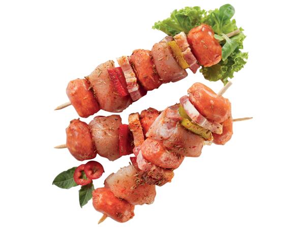 Spicy Chicken and Pork Skewers