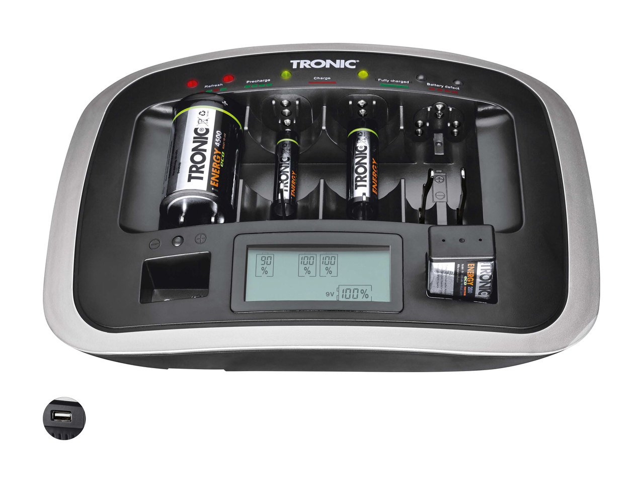 Chargeur rapide de piles avec prise USB