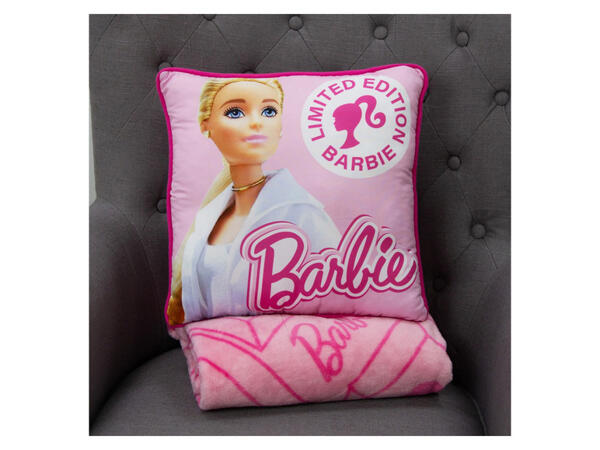 Barbie Dětská deka s polštářem, 100 x 150 cm, 35 x 35 cm