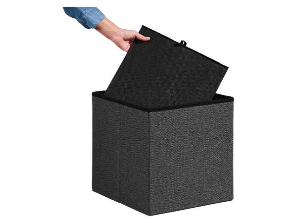 Sada sedáků s úložným prostorem, černá, 2dílná