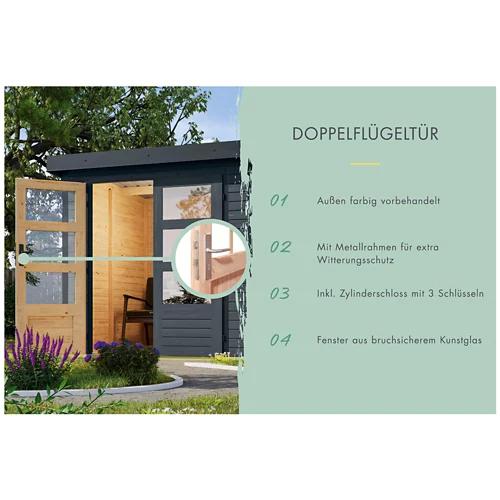 Gartenhaus 19mm Hybrid Modern Anthrazit