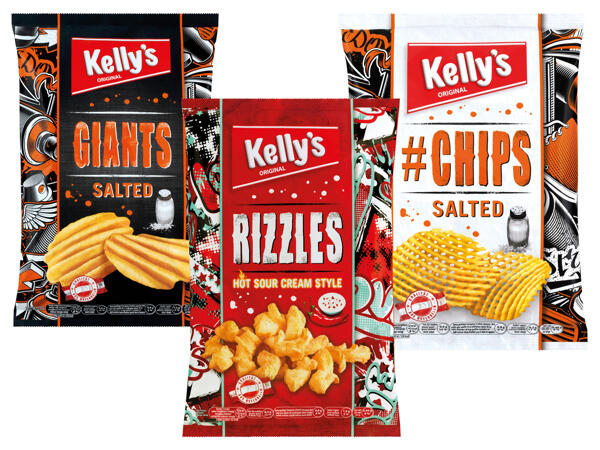 Kelly‘s Chips Hashtag, Riffles, Rizzles oder Giants Chips