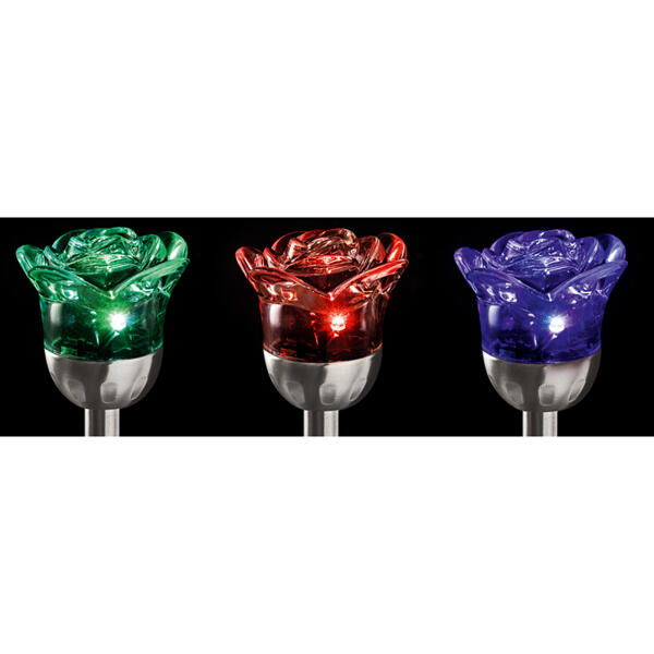 LED-Solar-Gartenstecker "Rose"