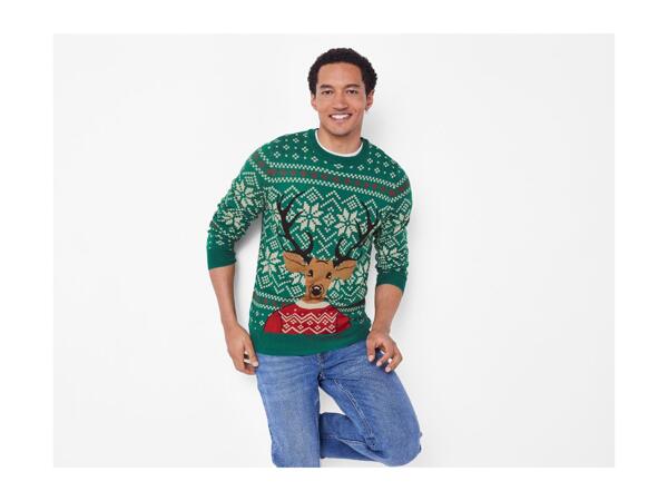 Esmara Men Men's Green Christmas Jumper