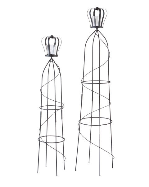 Black Rough Surface Garden Obelisks