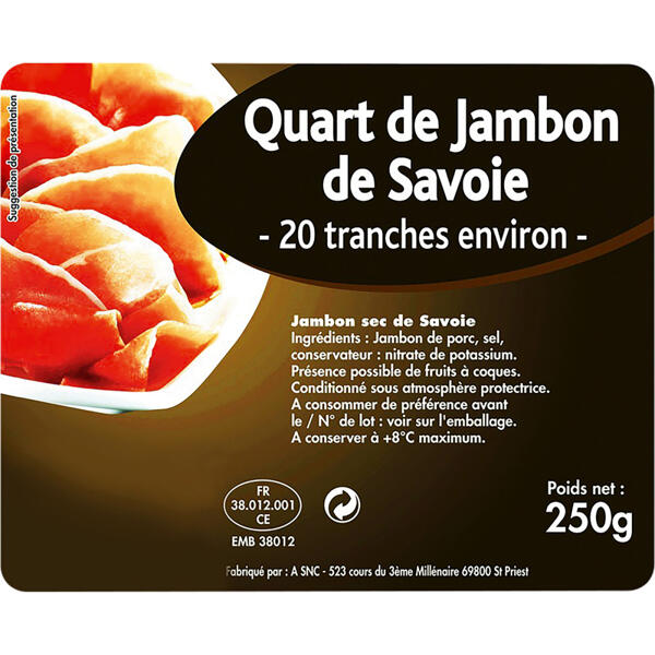 Quart de jambon sec de Savoie