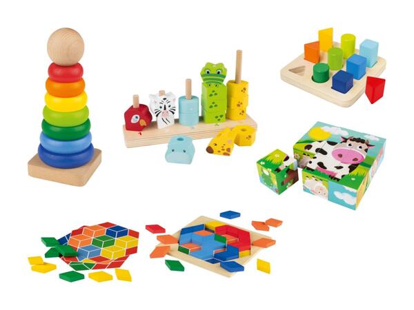 Jeu d'apprentissage et de motricité en bois