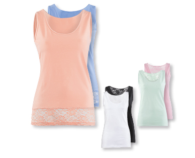 Canottiera lunga con pizzo da donna BLUE MOTION