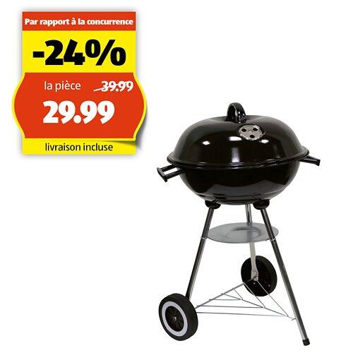 LANDMANN Gril sphérique au charbon de bois 11316, Noir