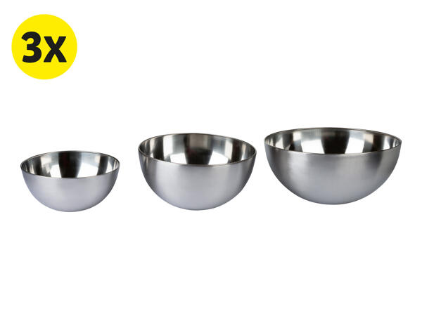 Skålar av rostfrittstål, 3-pack