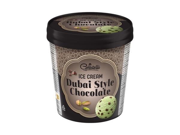 Glace au chocolat et à la pistache façon Dubaï