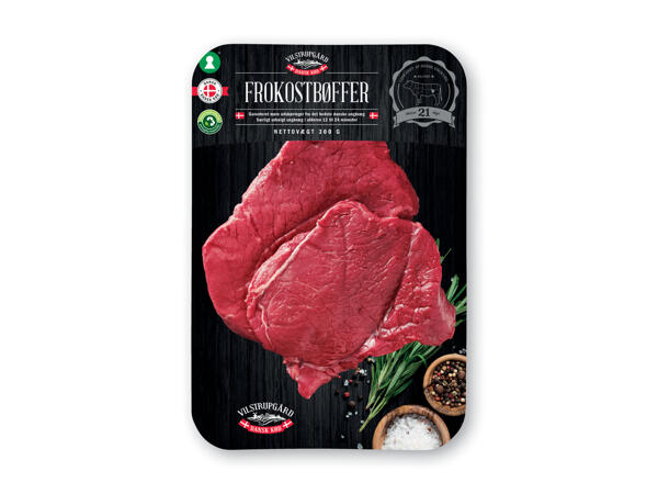 Dansk højrebsbøf, frokostbøffer eller ribeye steak
