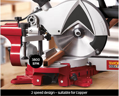 216mm Sliding Mitre Saw 1700W Twin Speed